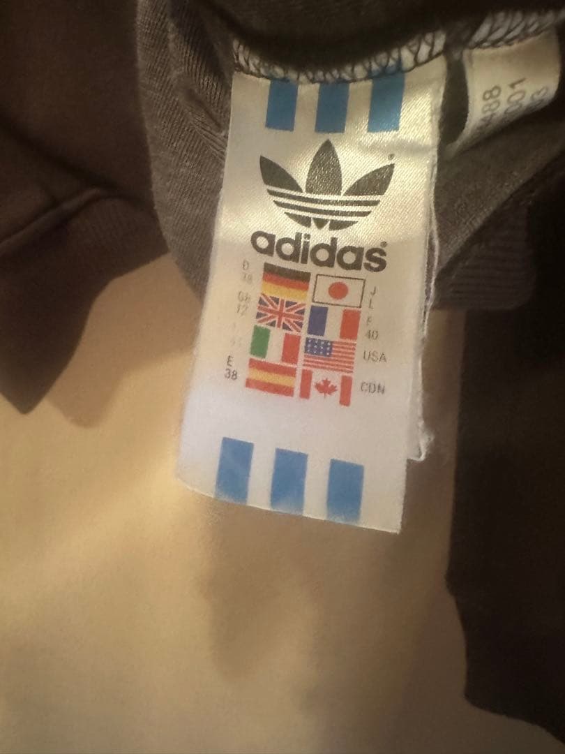 adidas 90s 00s 万国旗　ブラウン　ジップアップパーカー