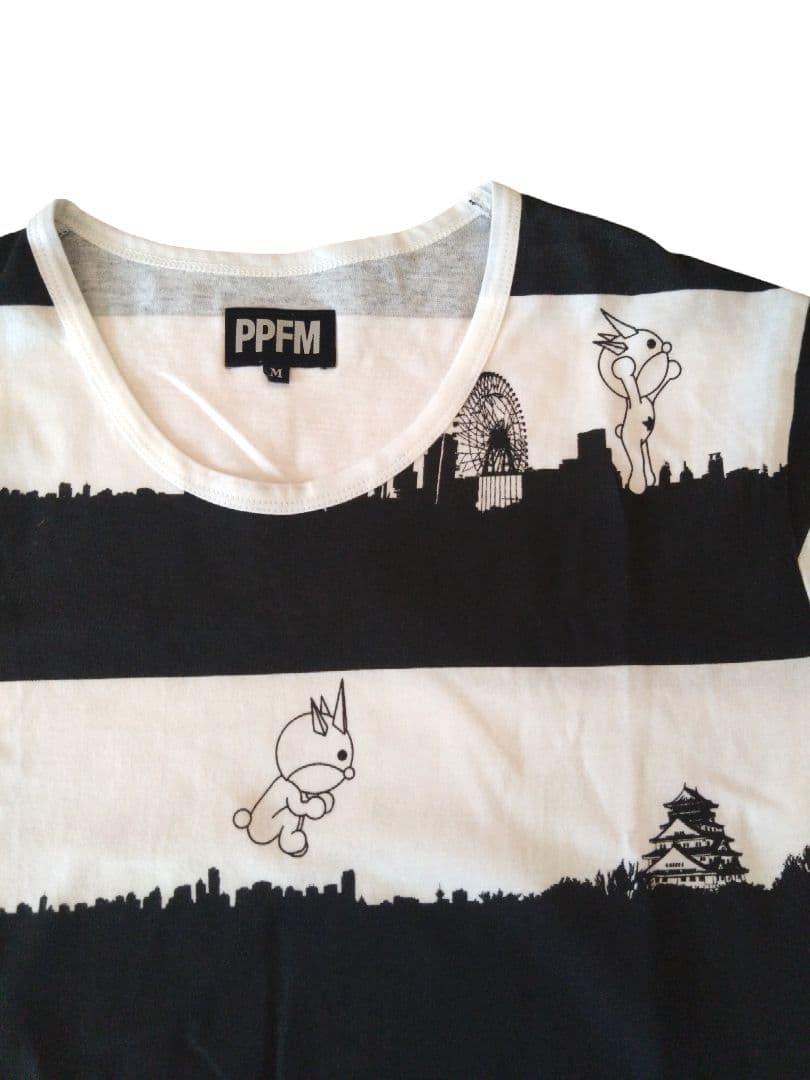 PPFM　ボーダー　Tシャツ　パンクマ　y2k　ロック　グランジ　大阪