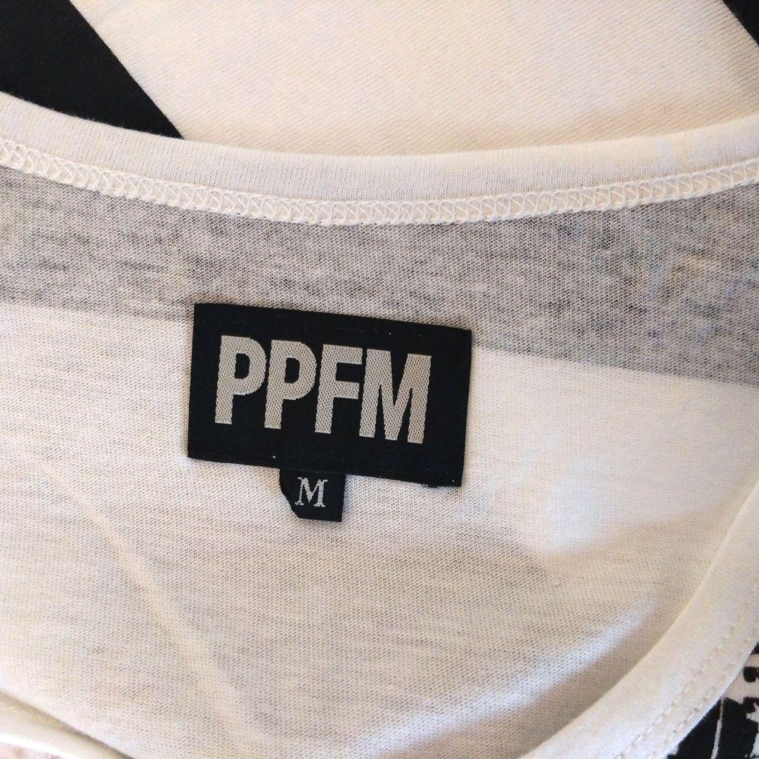 PPFM　ボーダー　Tシャツ　パンクマ　y2k　ロック　グランジ　大阪
