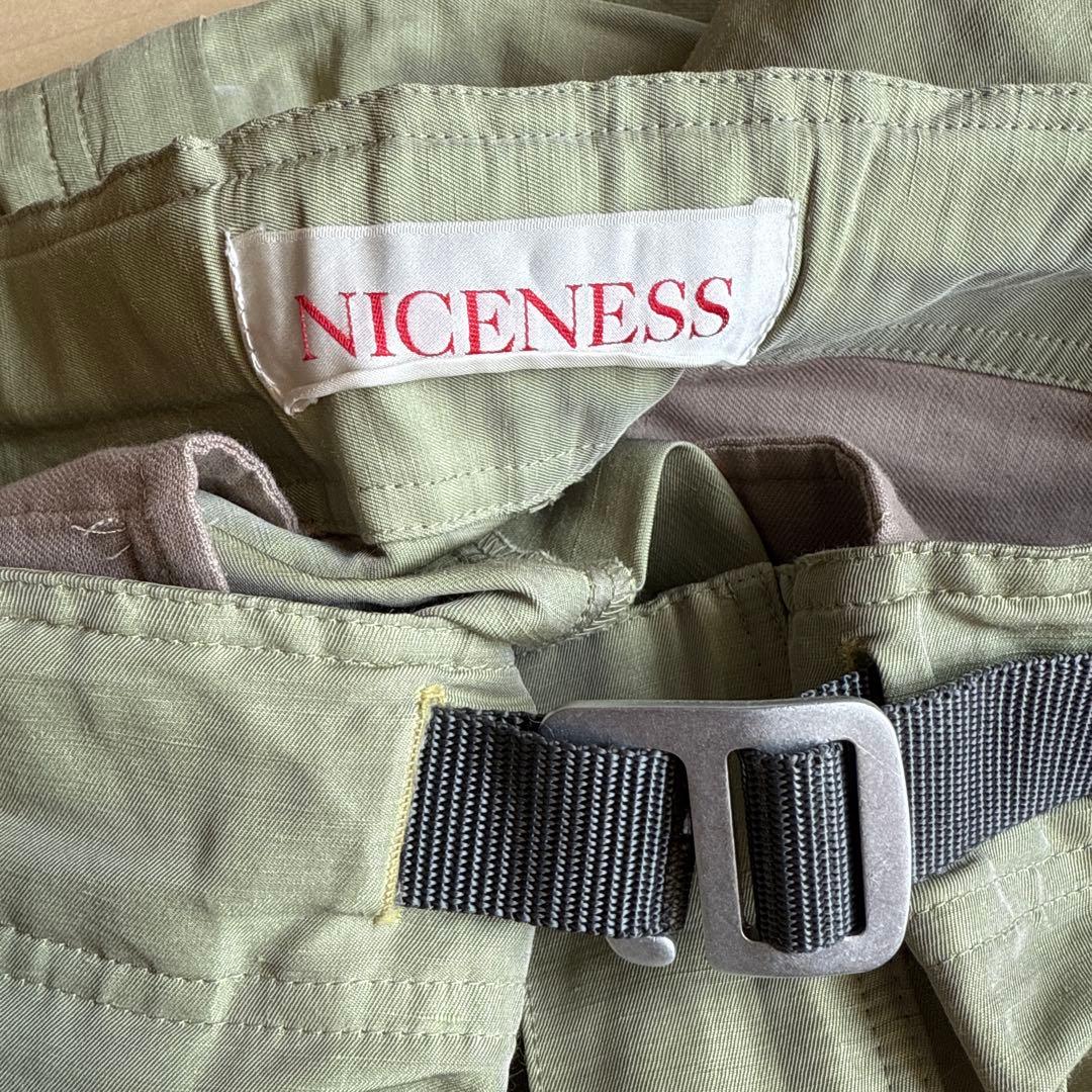 NICENESS HALSEY リネンポリ ベルテッドパンツ 丈調整可
