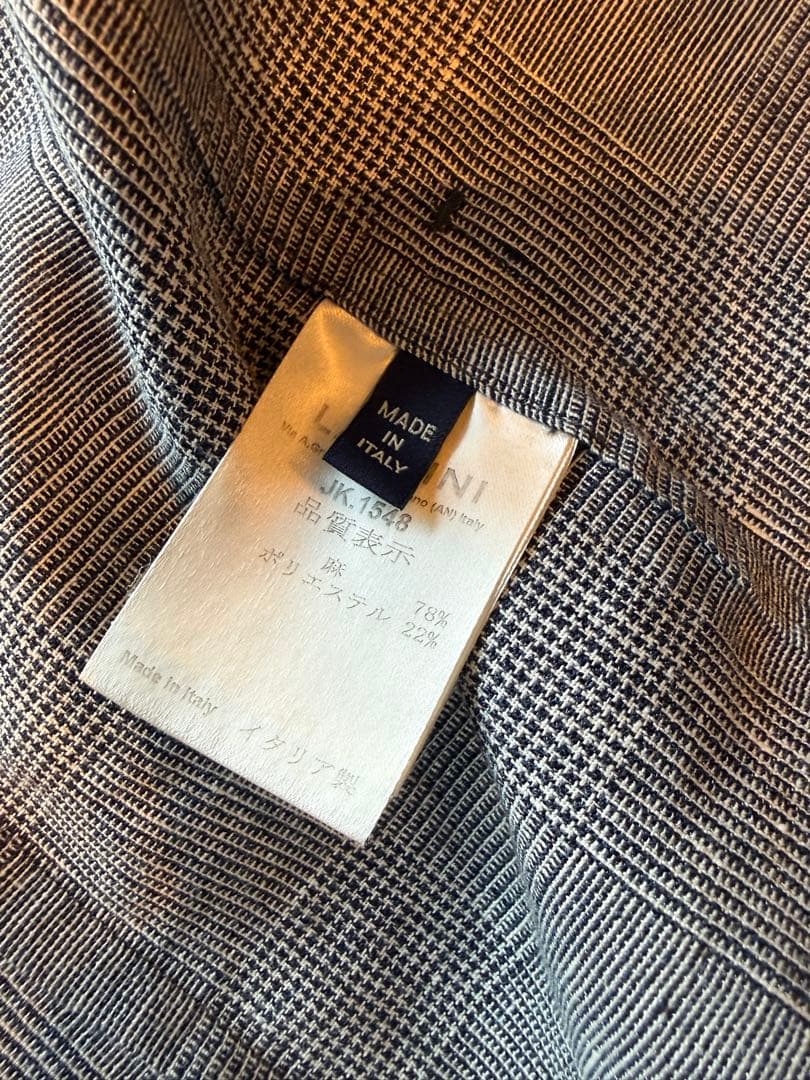 LARDINI AMAJ ミックスファブリック グレンチェック シャツジャケット