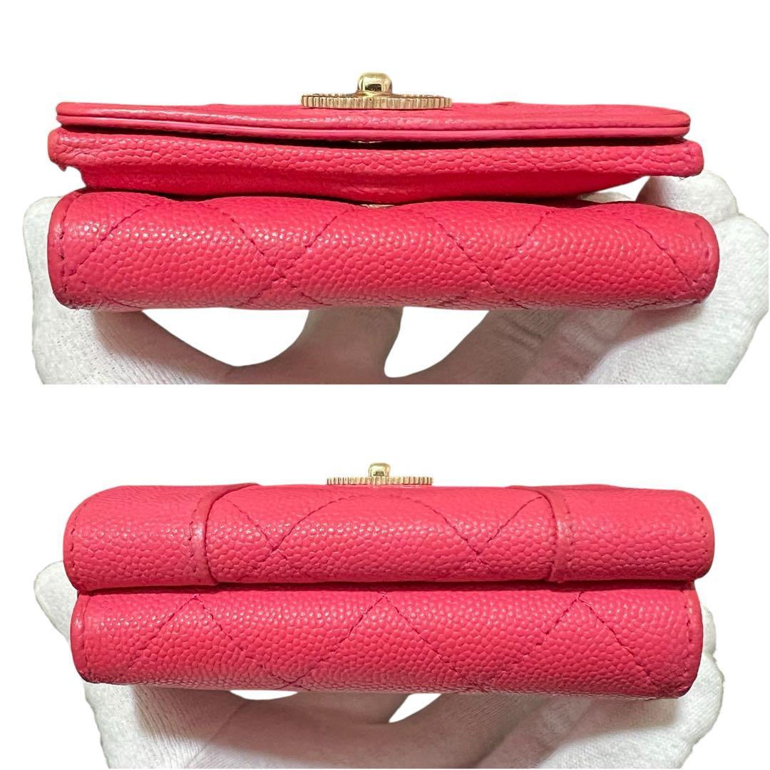 CHANEL シャネル キャビアスキン マドモアゼル マトラッセ 三つ折り財布