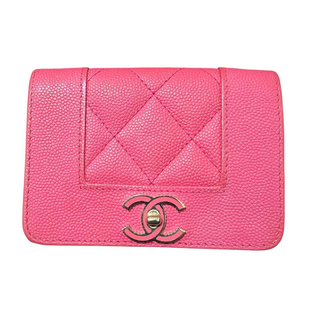 CHANEL シャネル キャビアスキン マドモアゼル マトラッセ 三つ折り財布