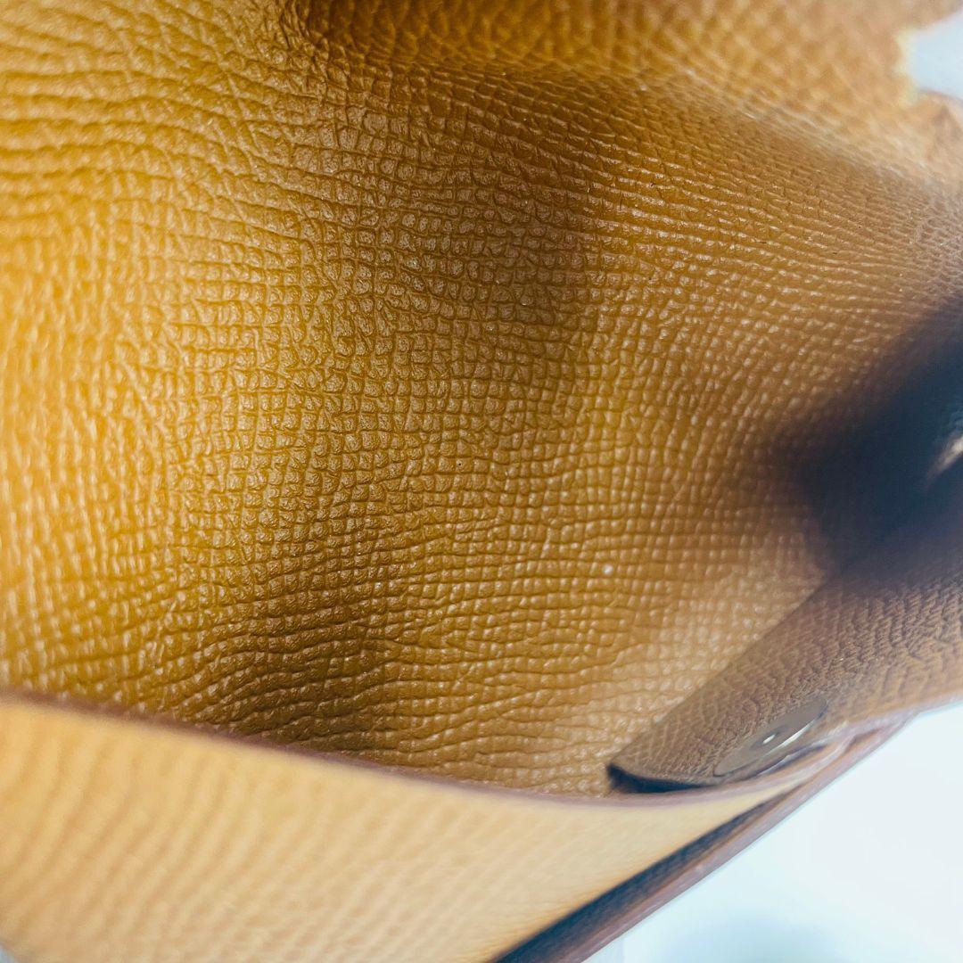 HERMES エルメス カルヴィ ケース ブラウン ヴォーエプソン　レザー
