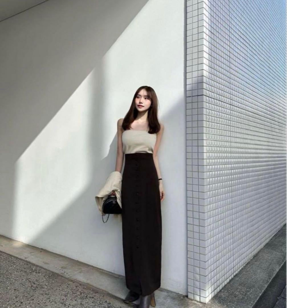 【希少】 celon 2way button long skirt ブラック