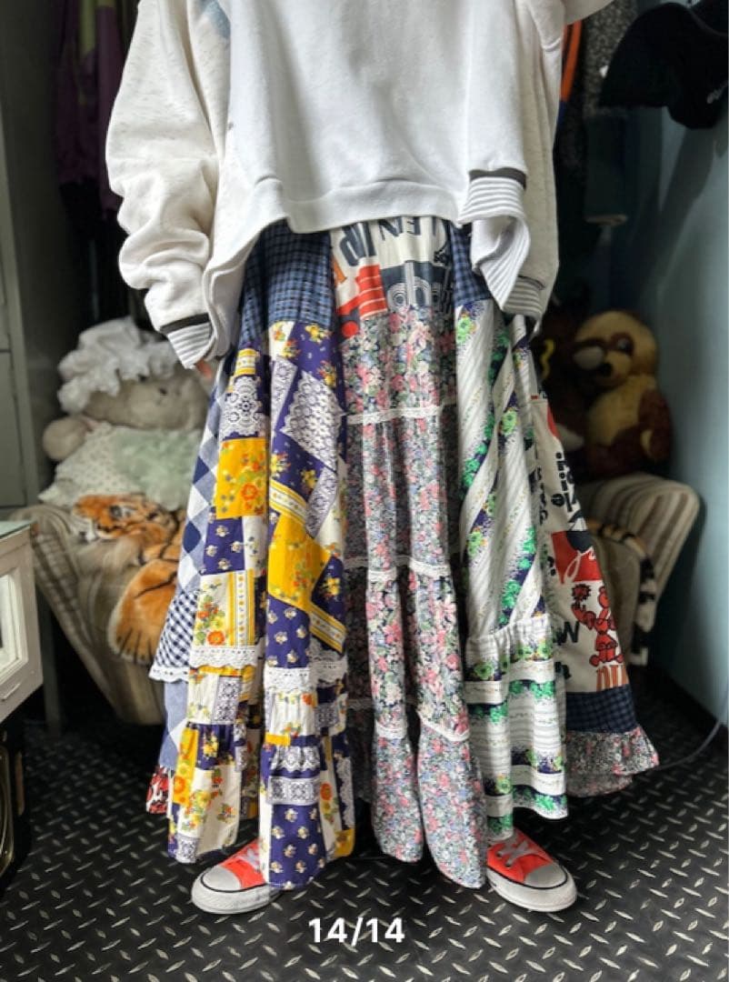 Cathy パッチワークスカート ニンカンプープ オオハシ商店 aiko着