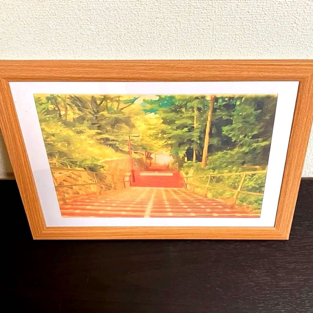ジブリアート⑧耳をすませばより「桜ヶ丘の階段より」32.7㎝×24.0㎝　額装品