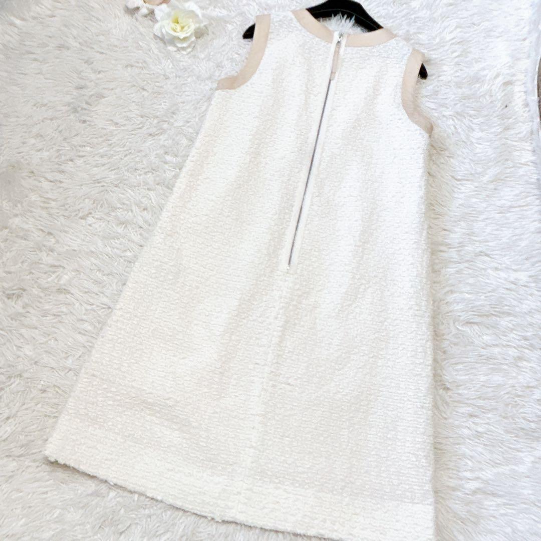 美品✨FOXEY フォクシーワンピース Coquilleピーチ 40 ホワイト