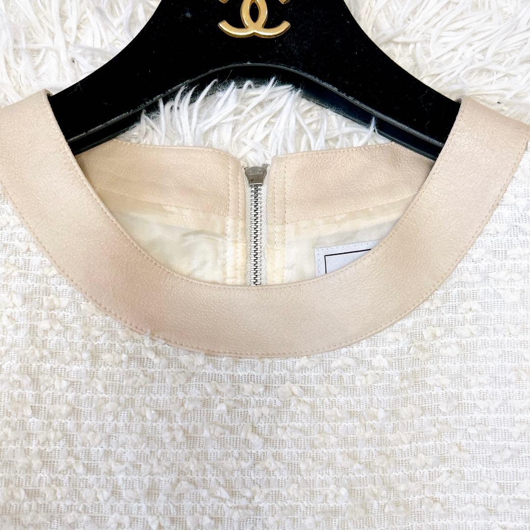美品✨FOXEY フォクシーワンピース Coquilleピーチ 40 ホワイト