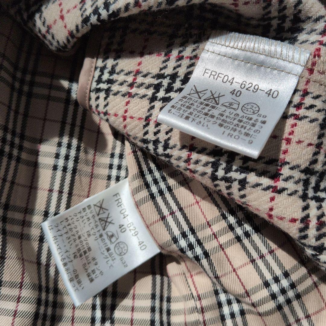 極美品　バーバリーブルーレーベル トレンチコートノバチェック 40 ベージュ