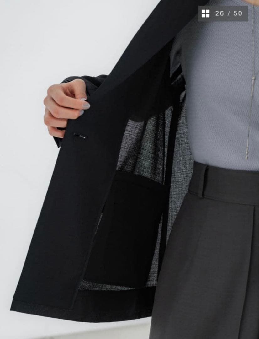 【美品】crewre クルーレ レイヤードシアージャケット ブラック サイズ3