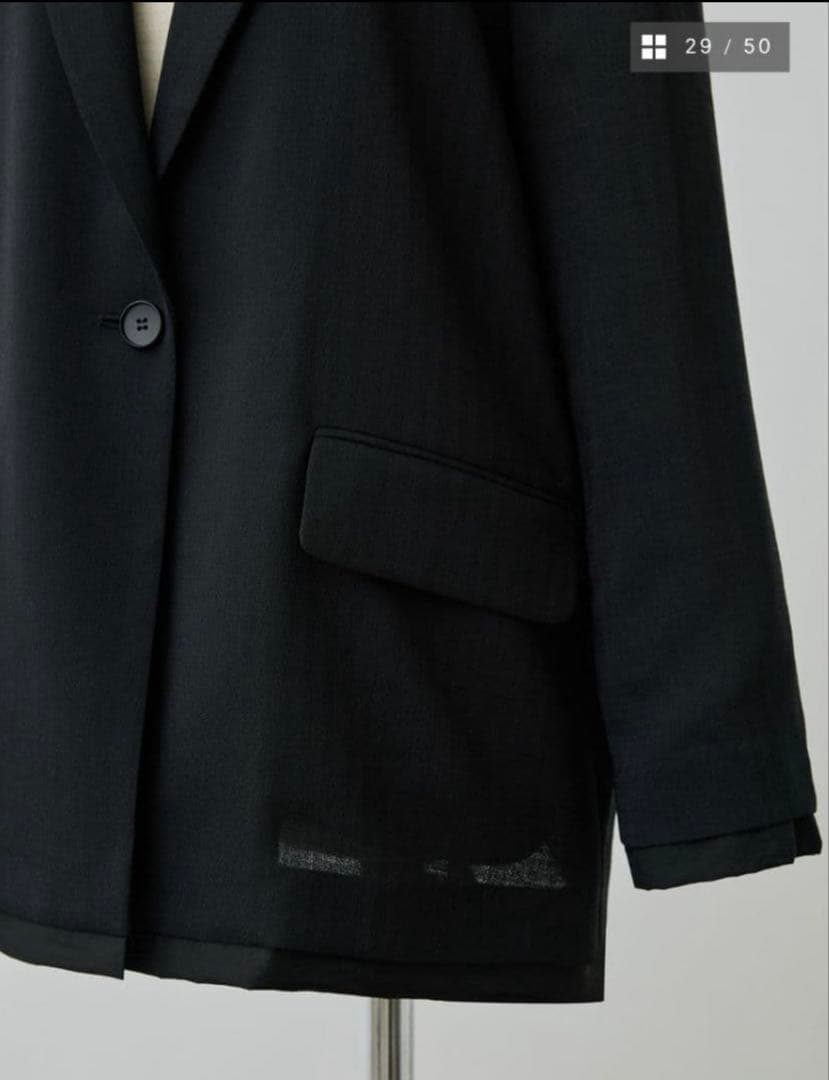【美品】crewre クルーレ レイヤードシアージャケット ブラック サイズ3