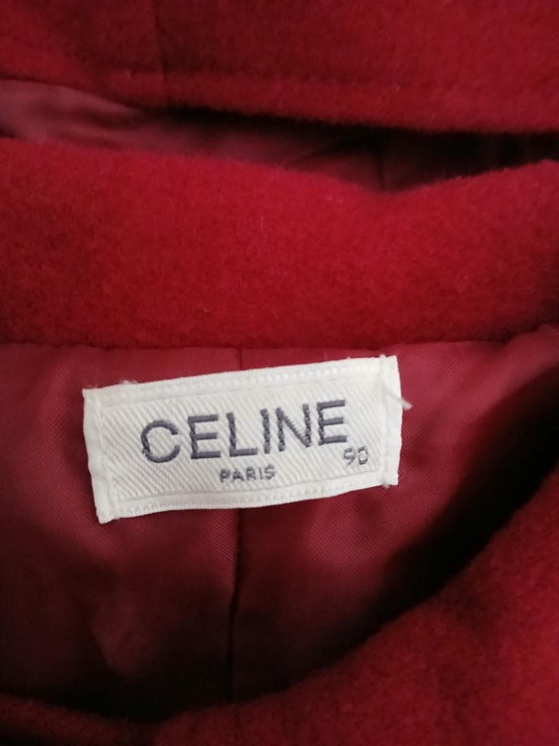 セリーヌ　baby CELINE 90 ウールコート　バーガンディー　赤紫　上品