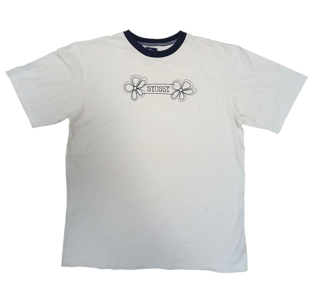 90s OLD STUSSY フラワー Tシャツ USA製 XL リンガー