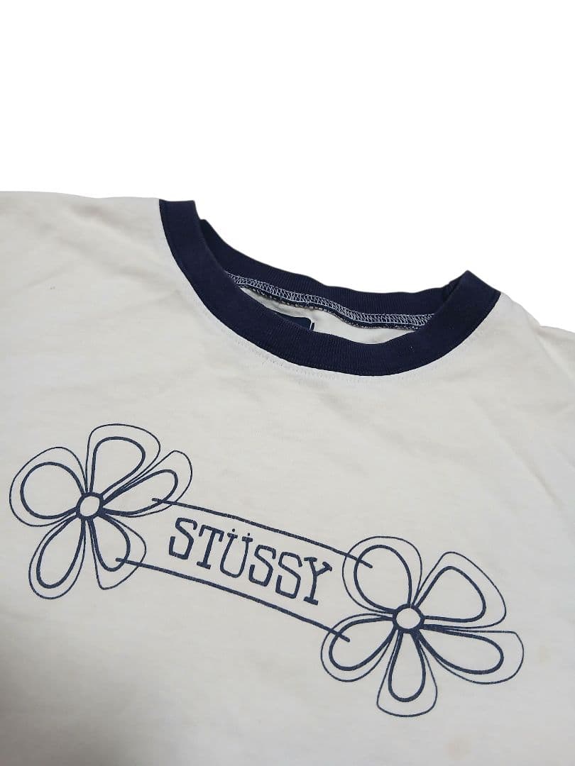 90s OLD STUSSY フラワー Tシャツ USA製 XL リンガー