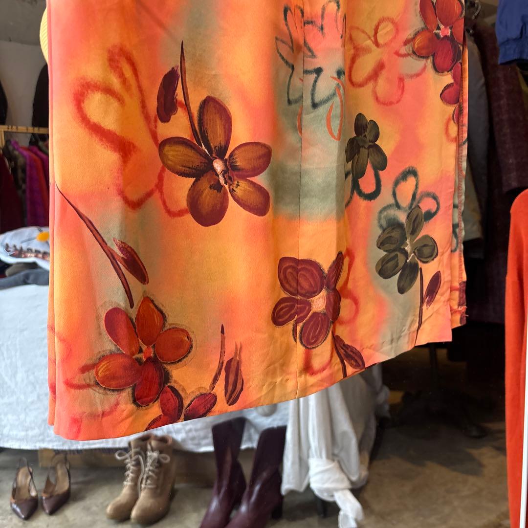 USA製 botanical pattern long skirt