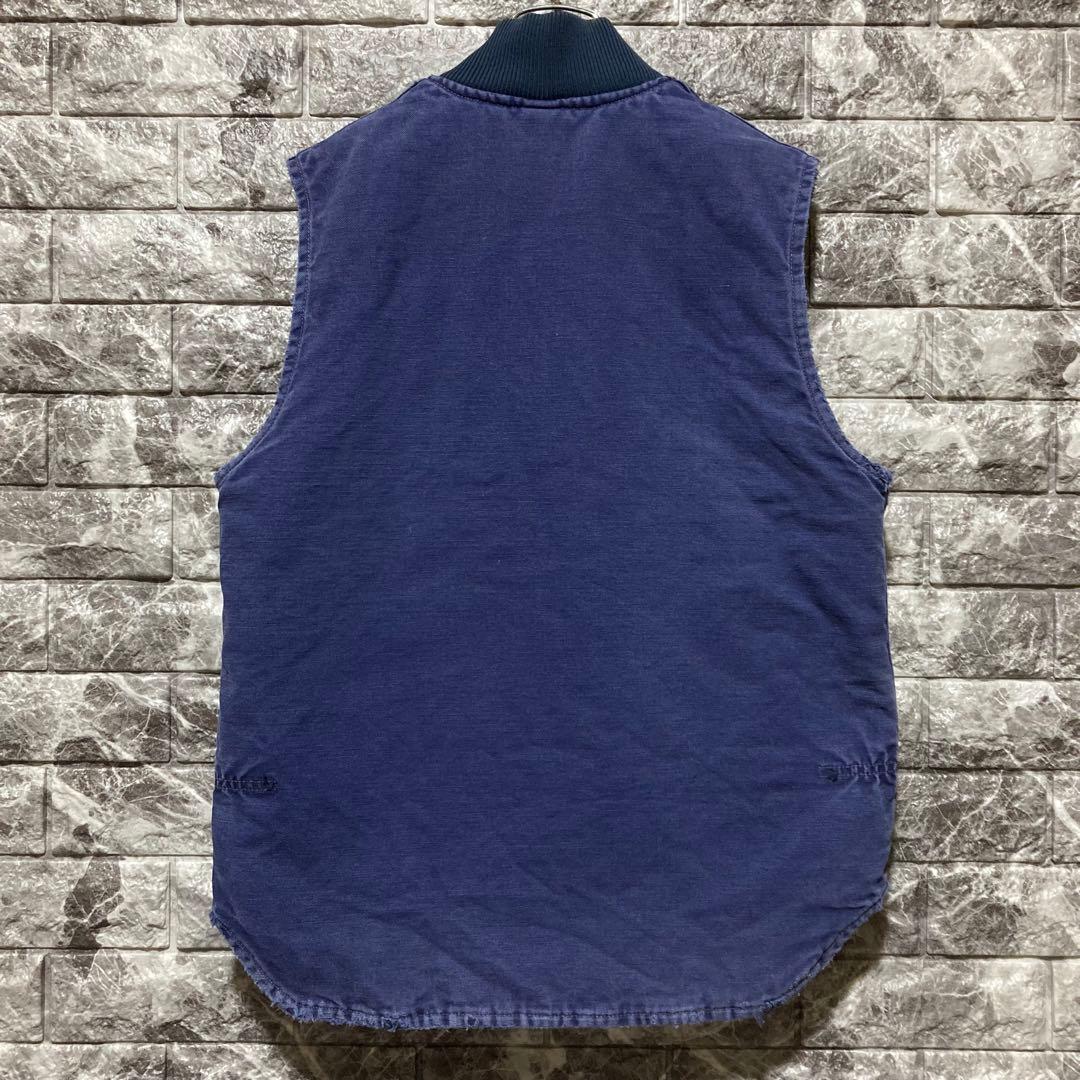 CARHARTT ダックベスト 紺 M フェード カーハート USA製 腰ゴム