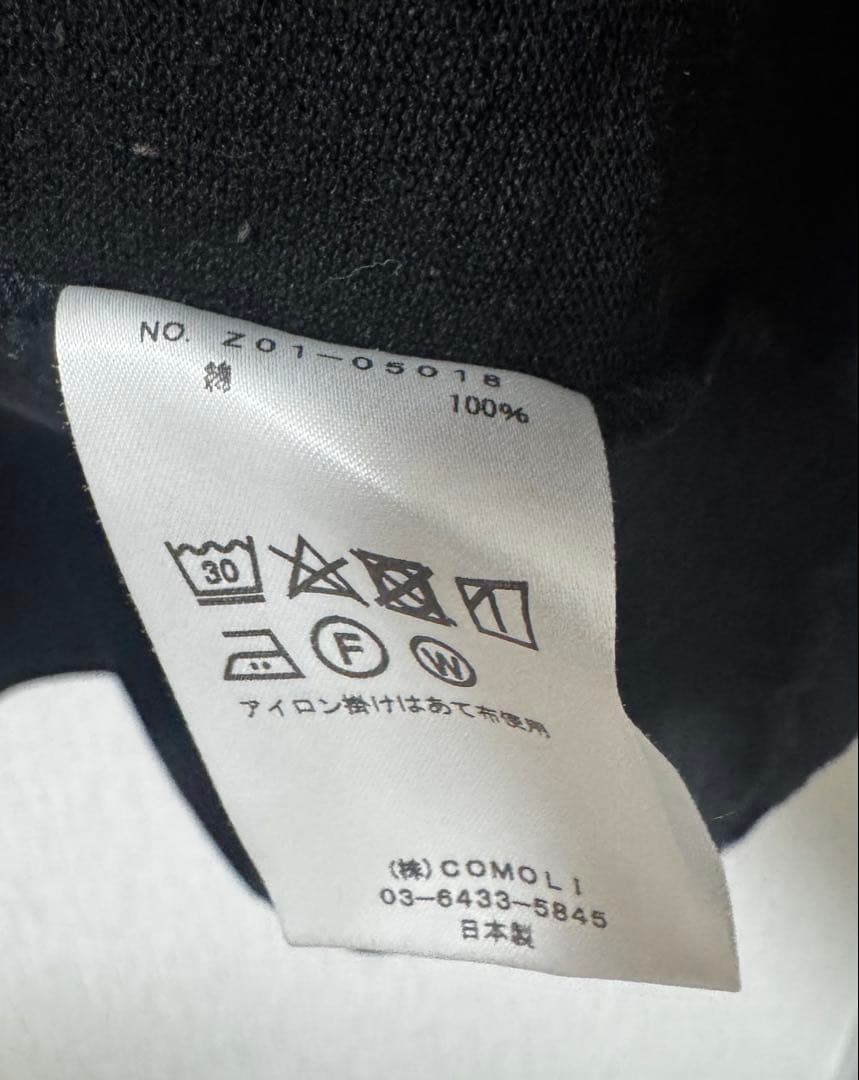 COMOLI 24SS コモリコットンジャージ ベースボールTシャツ