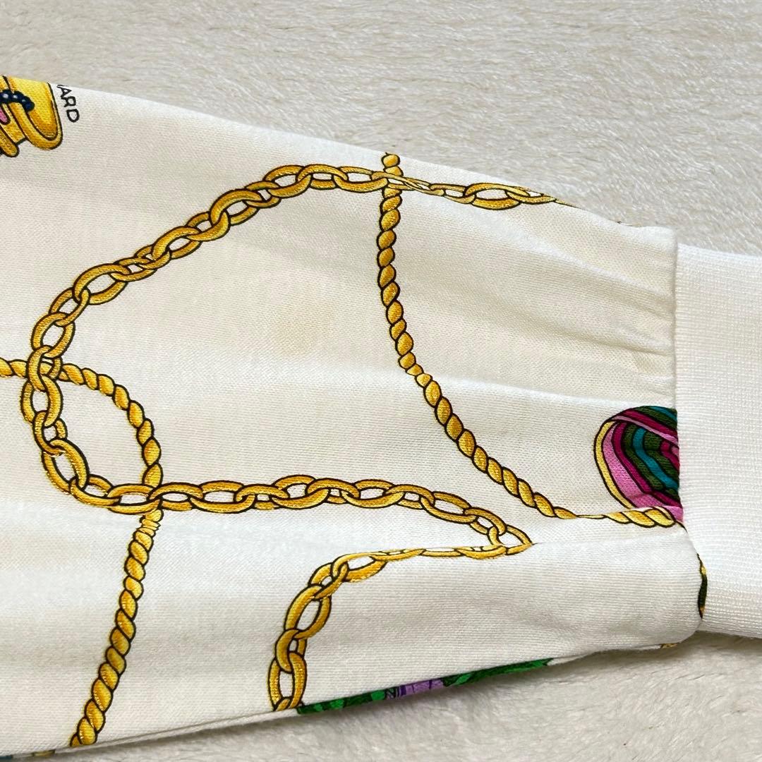LEONARD SPORT チェーン柄長袖トップス 白 綿100