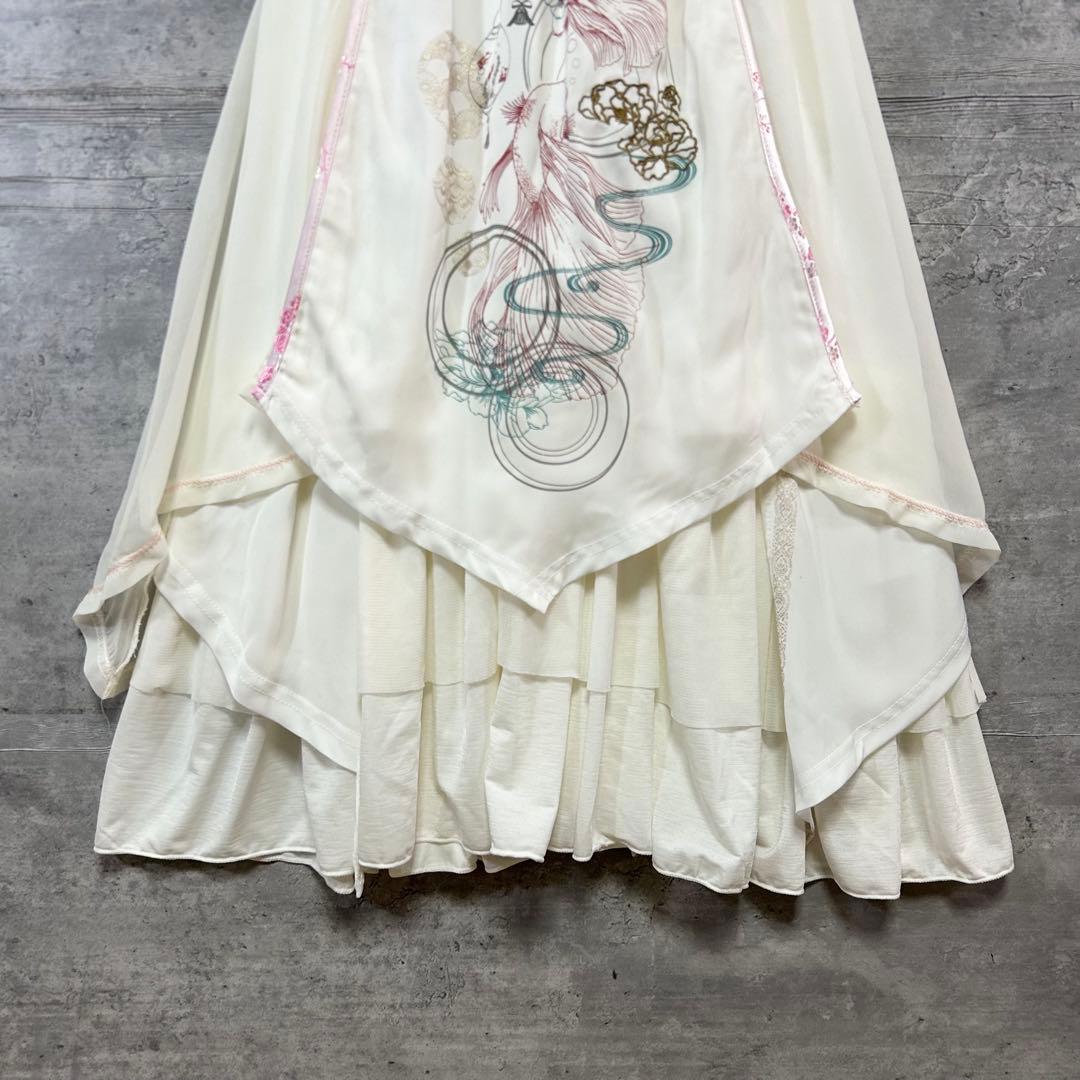 2点セット　OZZ ONESTE 流水羽衣天女ワンピース フリル 和柄 刺繍
