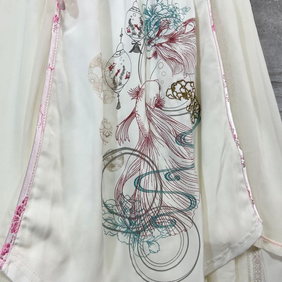 2点セット　OZZ ONESTE 流水羽衣天女ワンピース フリル 和柄 刺繍