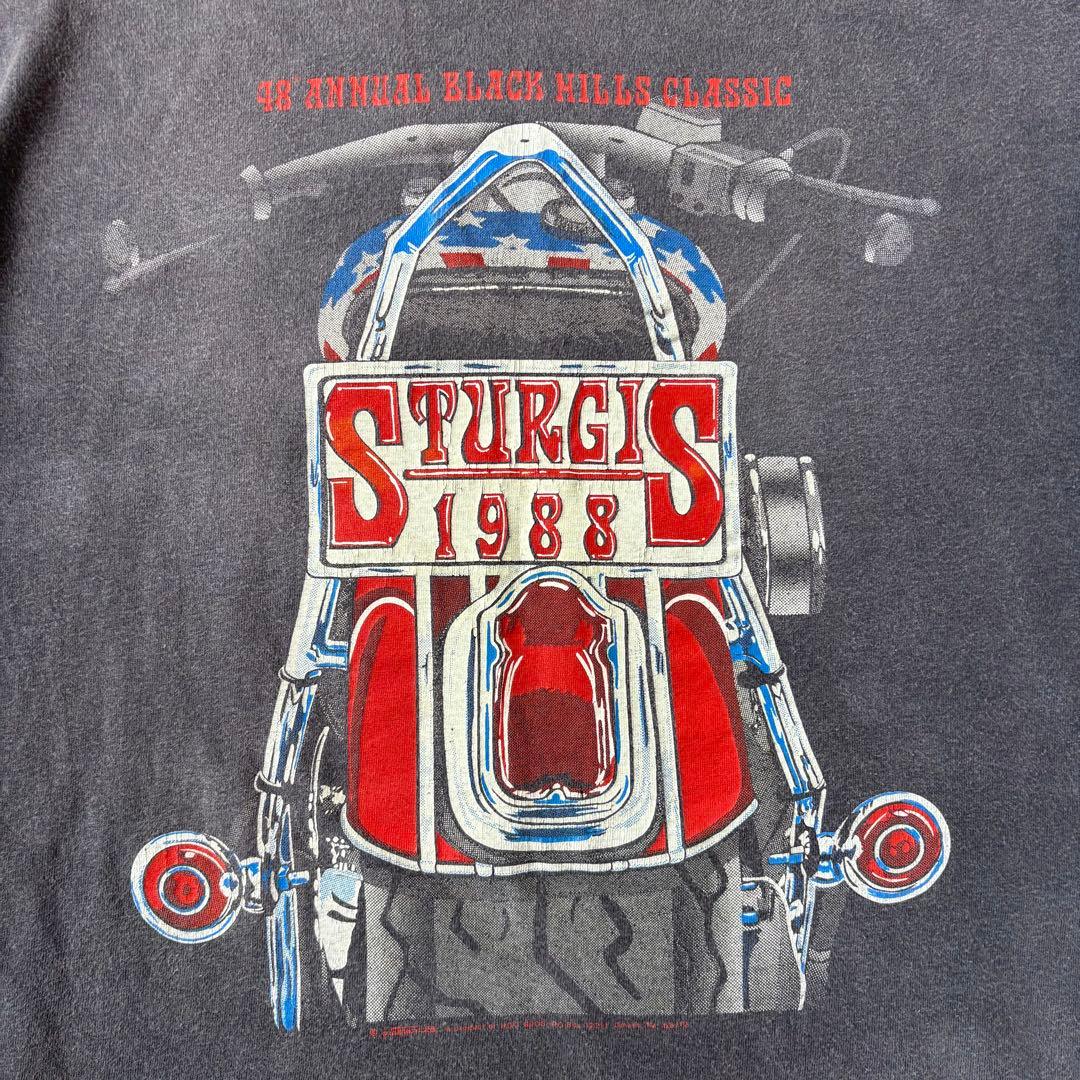 80s STURGIS Tシャツ XL ハーレー バイカー フェード ビンテージ