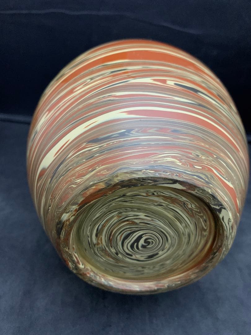 常滑焼 陶雄作 練込 花入　壺　花器