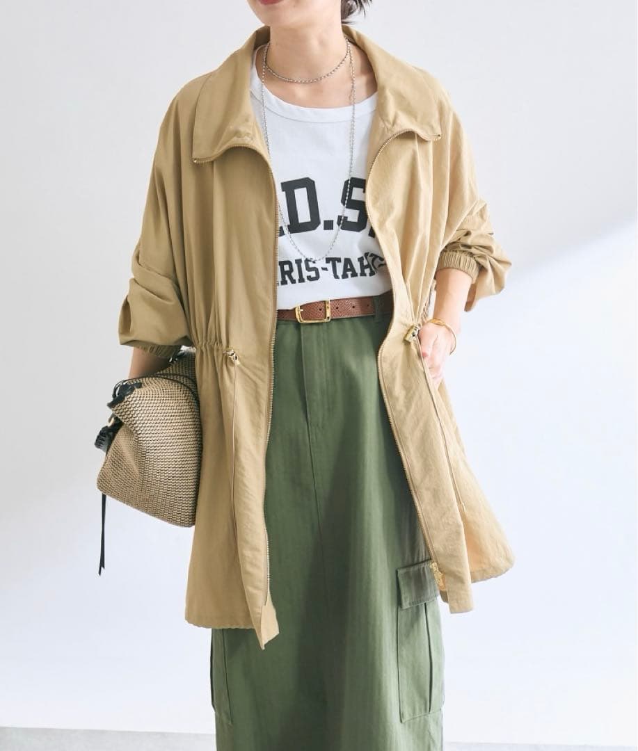 美品☆RIVE DROITE ポンチョコート　ベージュ
