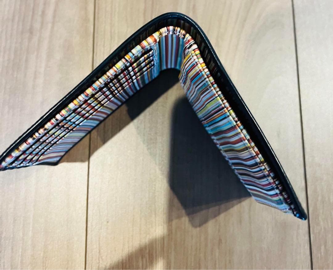 Paul Smith 折り財布 黒 ストライプ