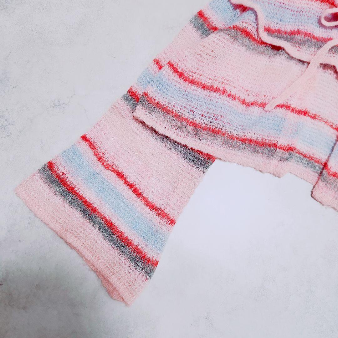 poppy あさぎーにょさん LOW GAUGE BORDER KNIT ピンク