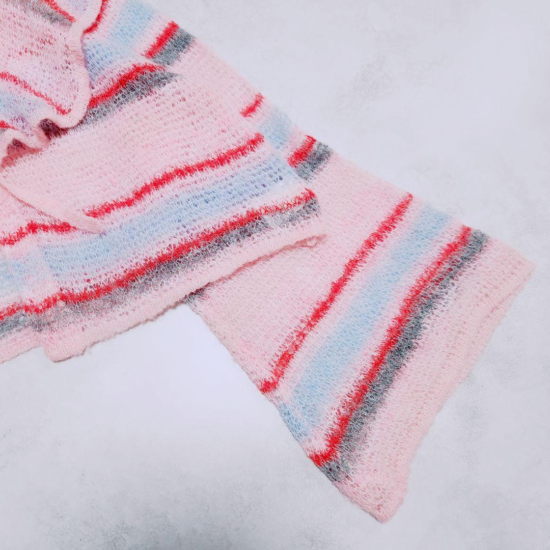 poppy あさぎーにょさん LOW GAUGE BORDER KNIT ピンク