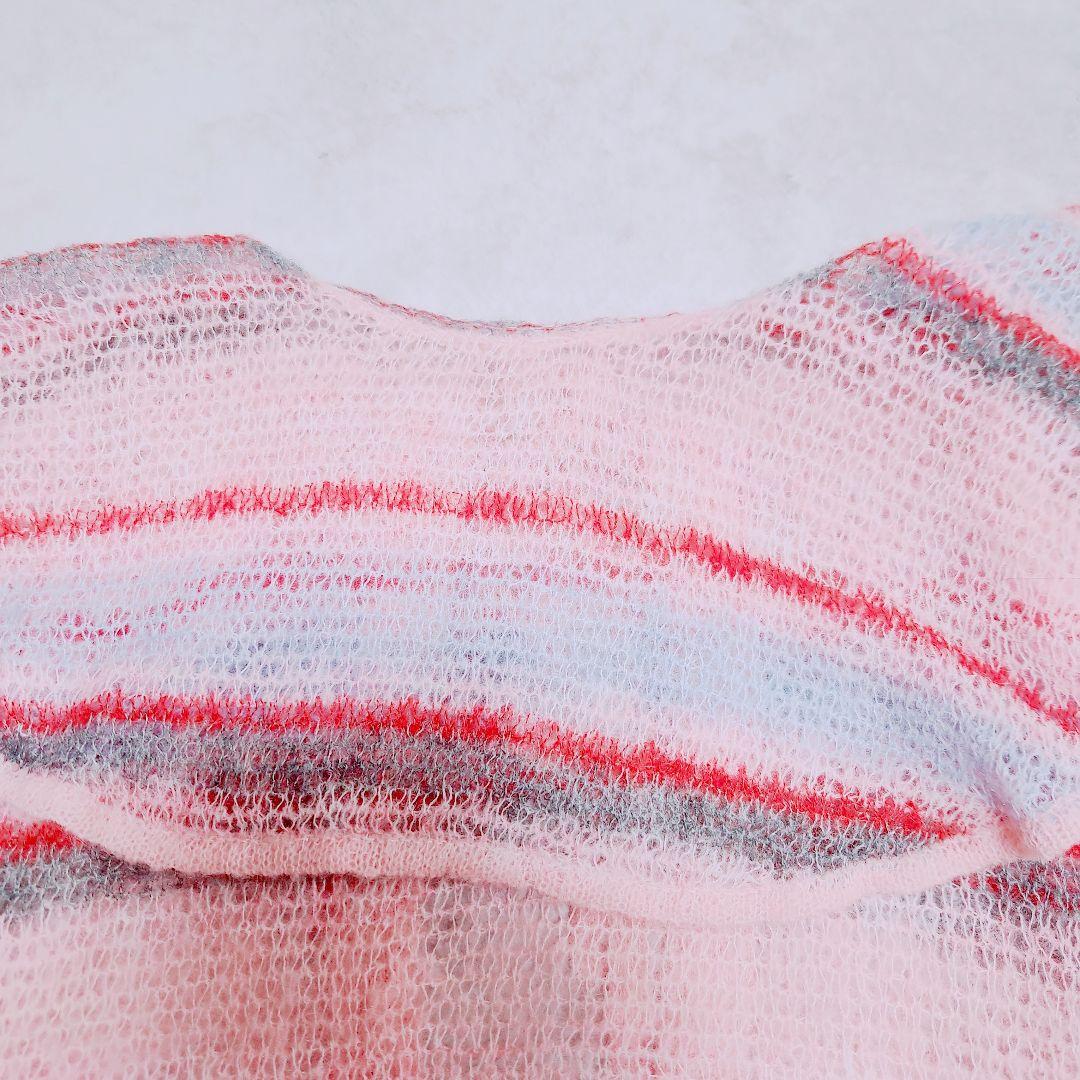 poppy あさぎーにょさん LOW GAUGE BORDER KNIT ピンク
