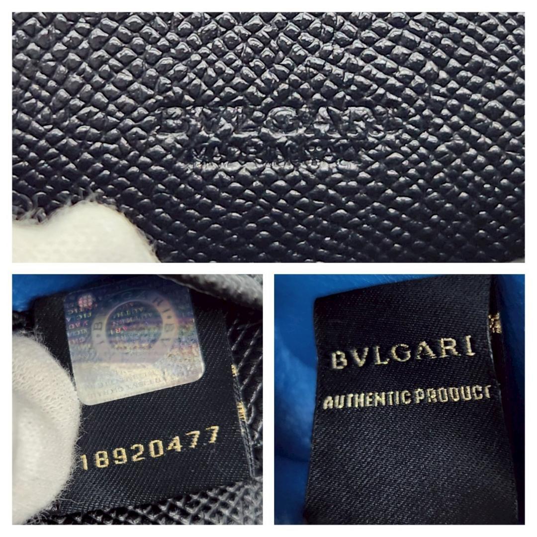 極美品 BVLGARI ブルガリ レザー カードケース 名刺入れ ブラックレザー
