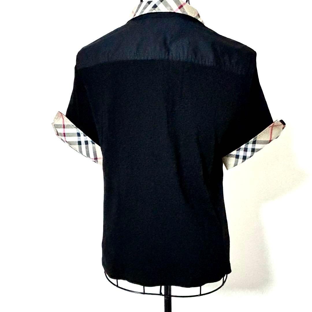 BURBERRY LONDON ポロシャツ　ノバチェック　ホース刺繍　黒　2XL