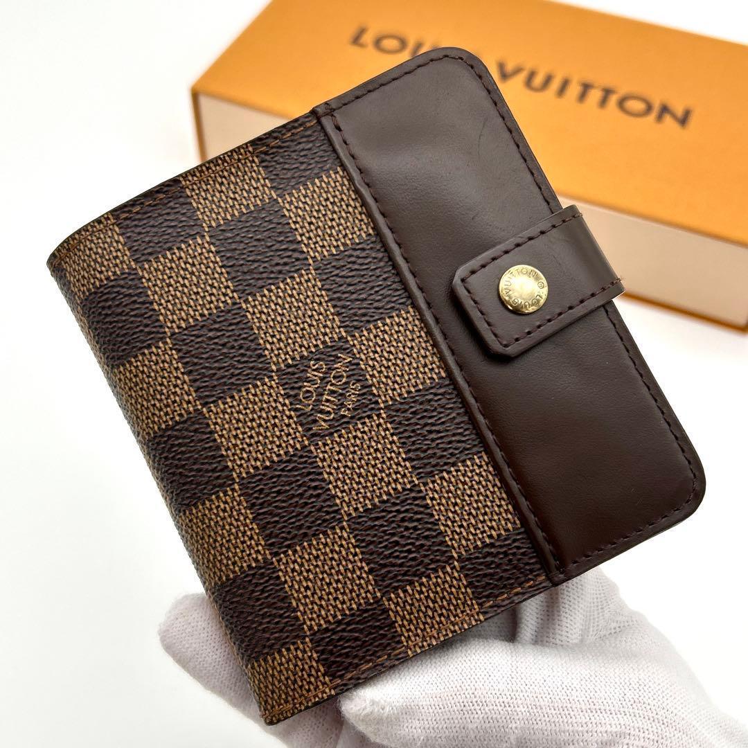 【極美品】Louis Vuitton ダミエ コンパクトジップ 二つ折り財布