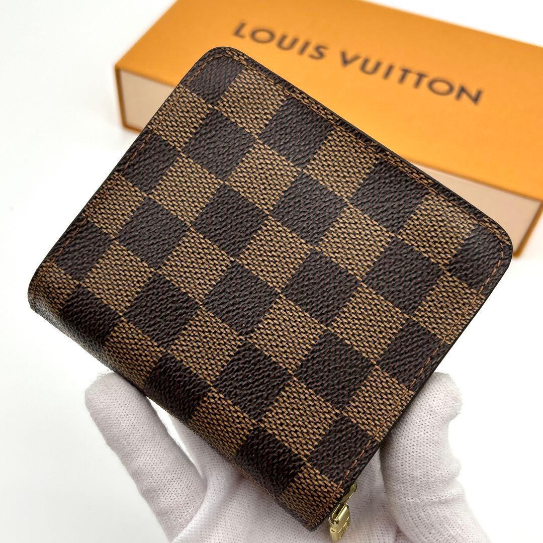 【極美品】Louis Vuitton ダミエ コンパクトジップ 二つ折り財布