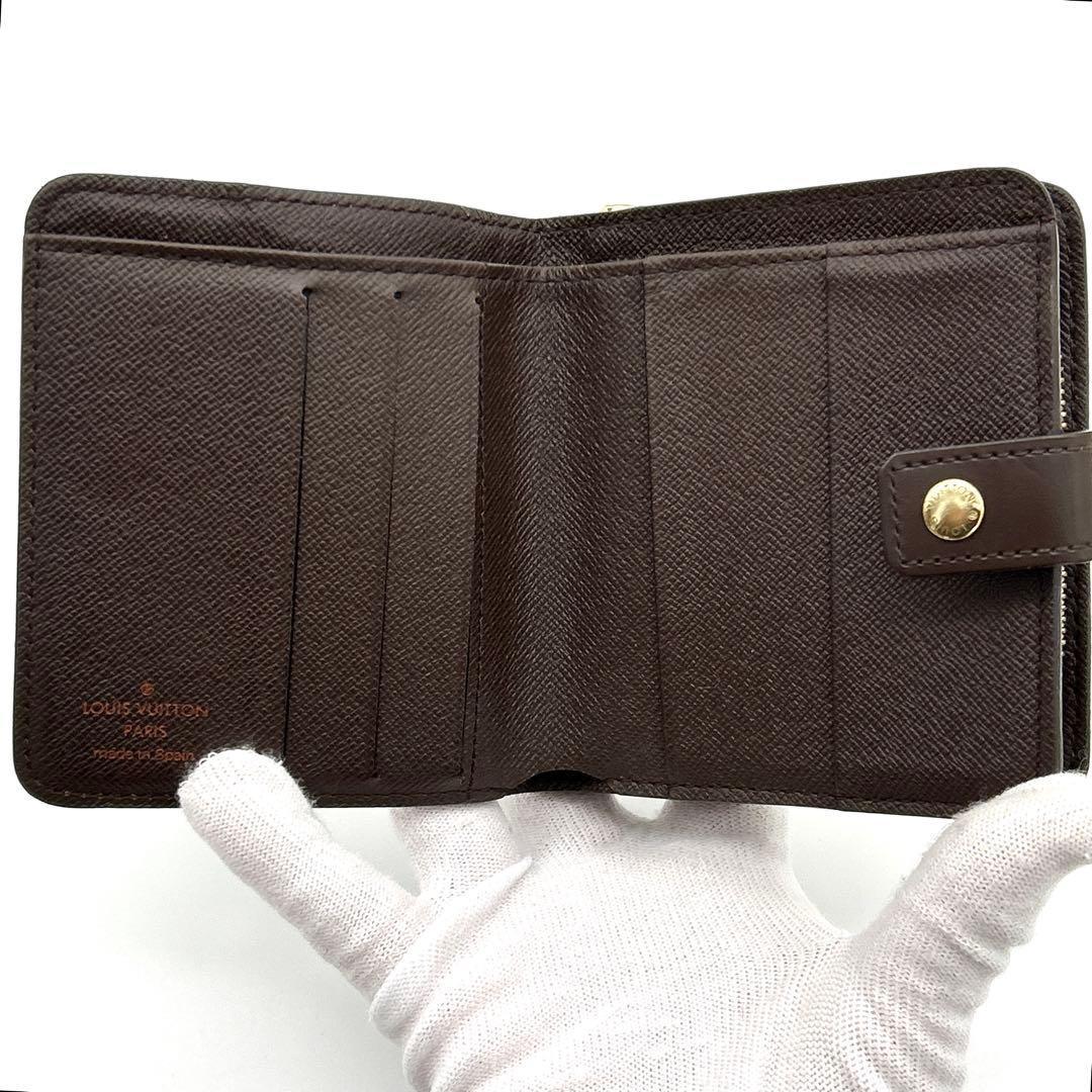 【極美品】Louis Vuitton ダミエ コンパクトジップ 二つ折り財布