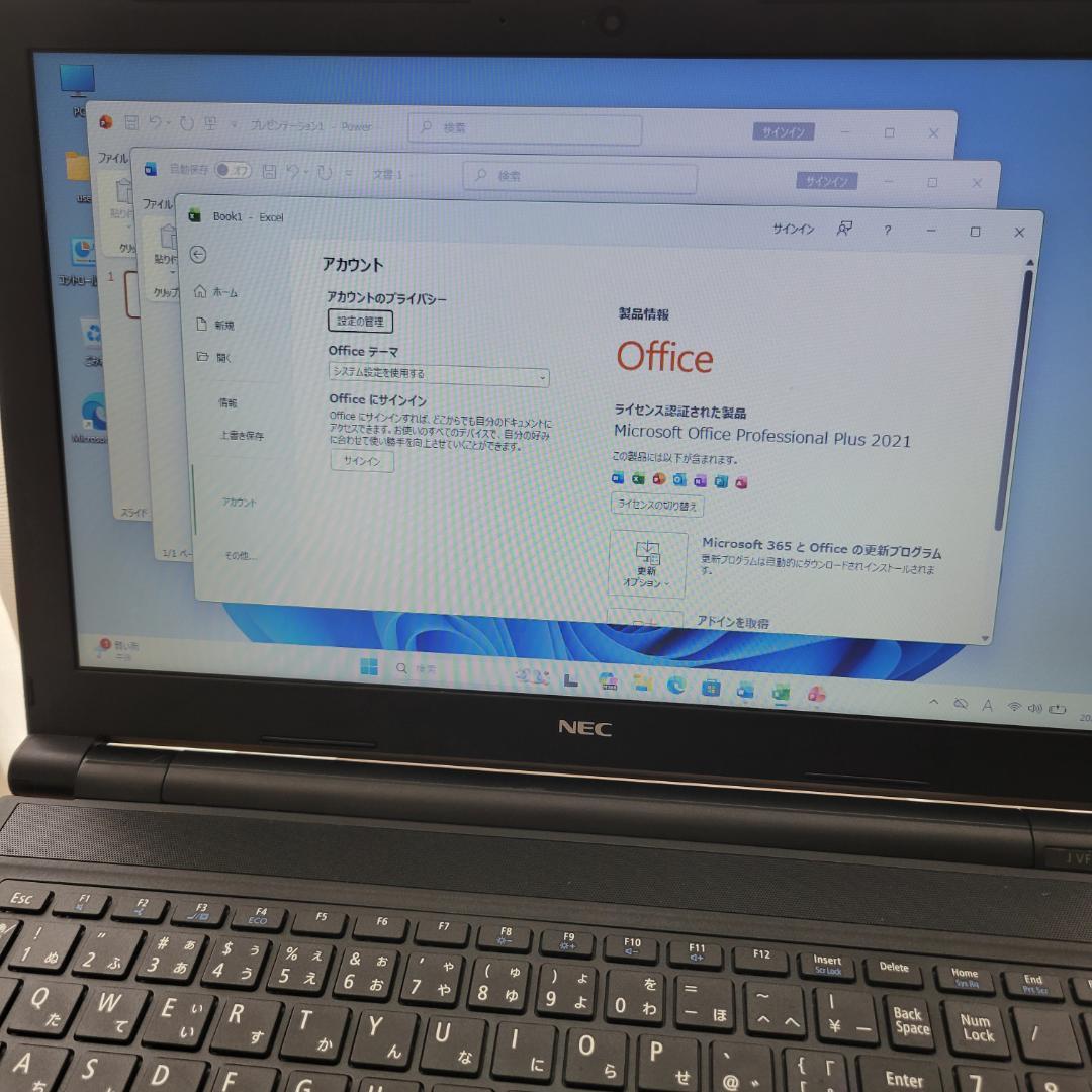 Windowsノート本体 NEC VersaPro VF-U Windows11 SSD Office
