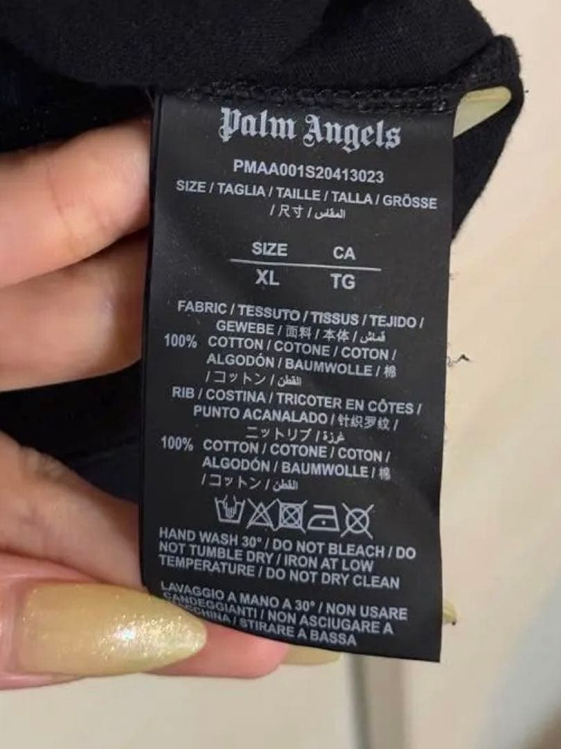【Palm Angels】パームエンジェルズ　メンズブラック Tシャツ XL