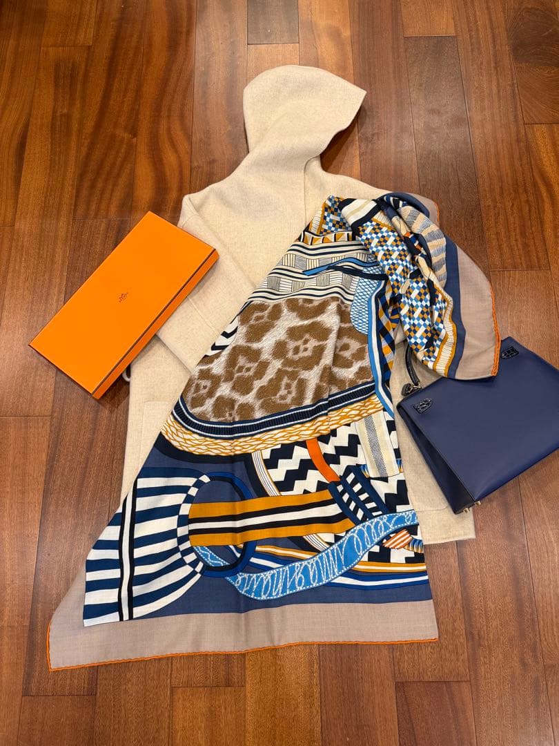 HERMES エルメス カレジェアン 140 カシシル 空想の鞍　美品