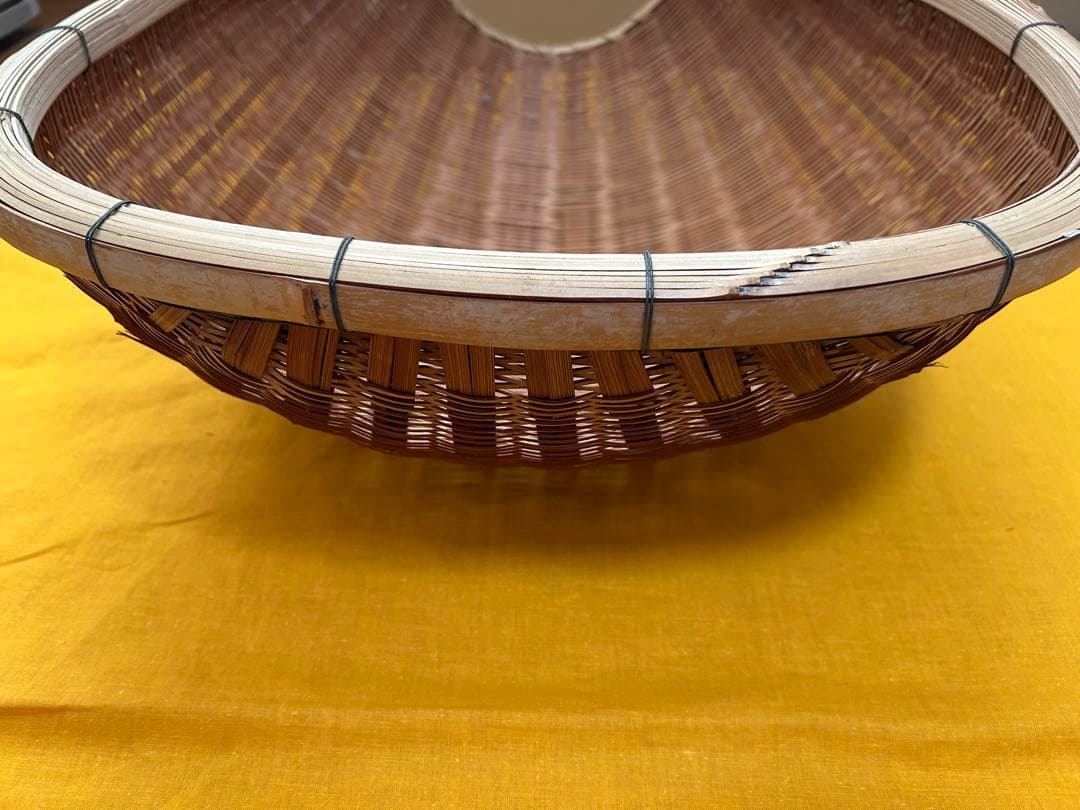 昭和レトロ　竹細工　手編み　片口竹ざる　2個