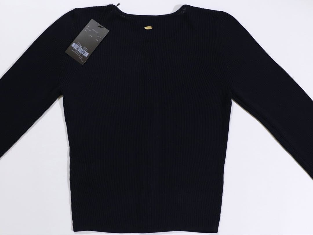 タグ付新品 anuans リュクスビスコースリブニットカーディガン NAVY 2