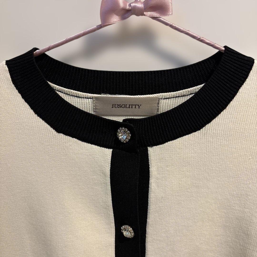 JUSGLITTY メニービジュー カーディガン アンサンブル完売品