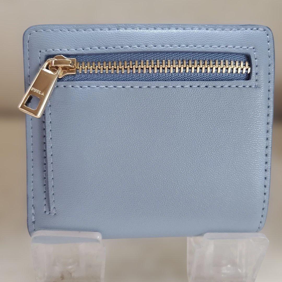 ☆未使用☆FURLA☆二つ折り財布☆ チューベローズ☆ライトブルー☆人気。