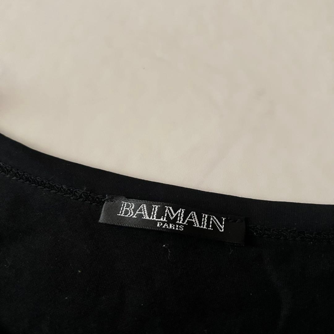 BALMAN Tシャツ XLサイズ 黒 ブラック サイドジップ 近年 現行モデル