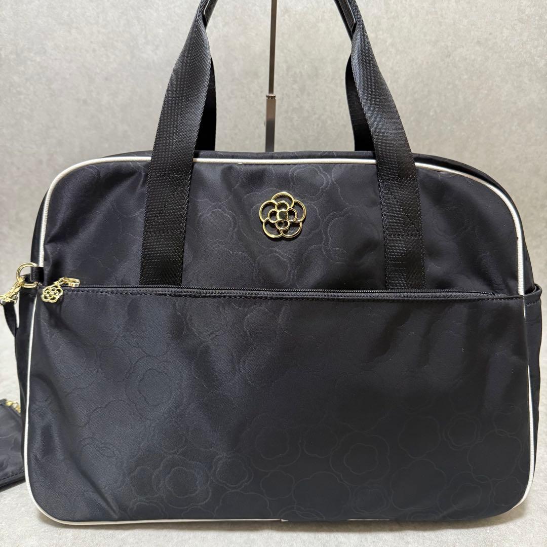 【クレイサス】美品2wayボストンバッグ　フレイム　カメリア　ナイロン　ポーチ付