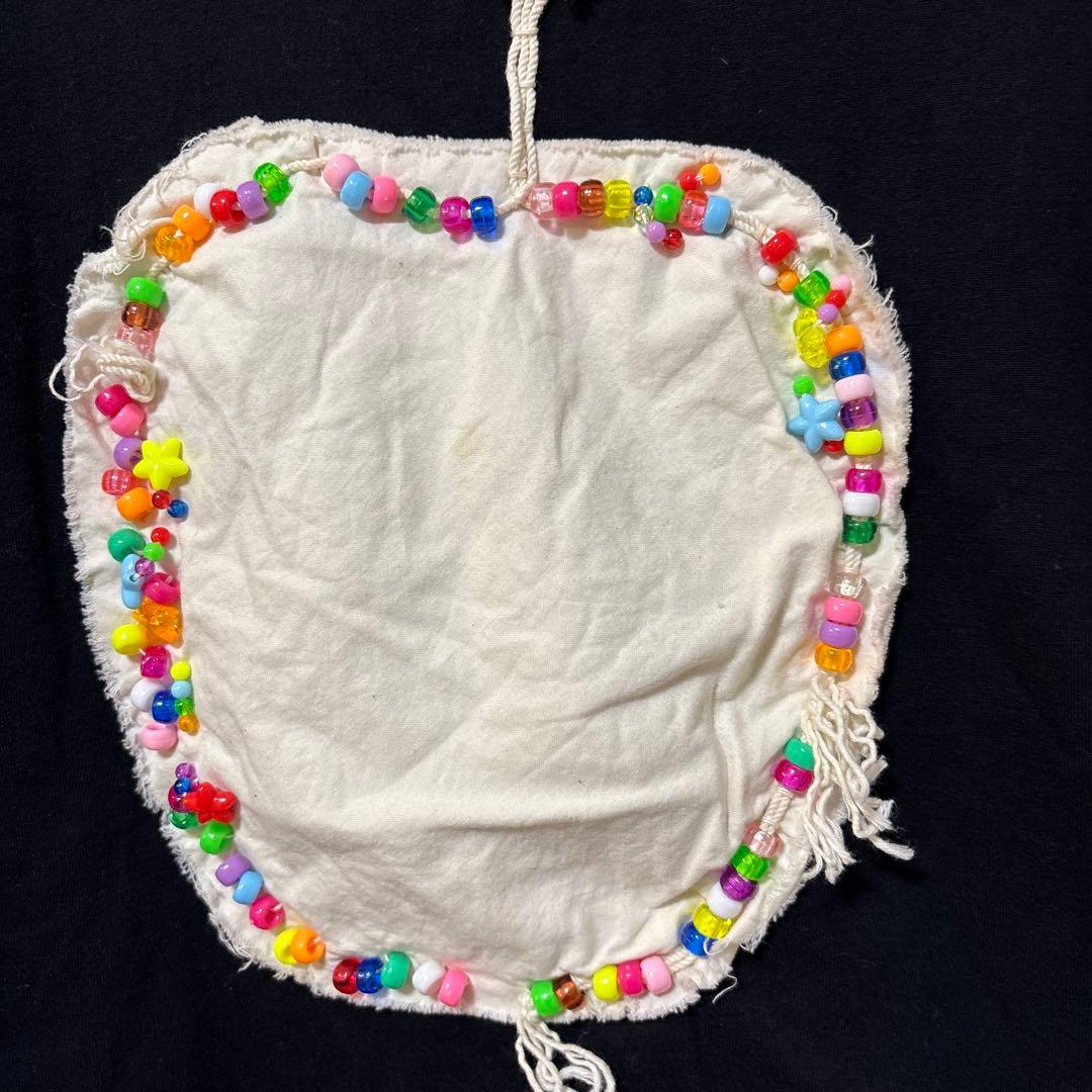 tricot COMME desGARCONSビーズ装飾付きブラックTシャツ