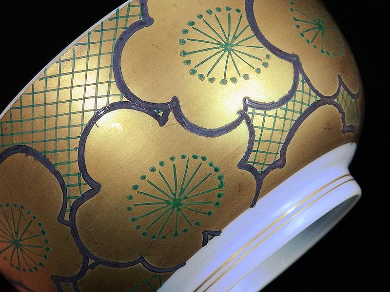 京焼　伊万里　金襴手　梅の図　大振蓋茶碗　蓋向付　２客　D431A-BWz