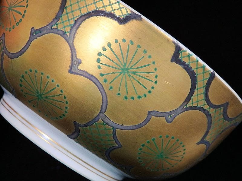 京焼　伊万里　金襴手　梅の図　大振蓋茶碗　蓋向付　２客　D431A-BWz