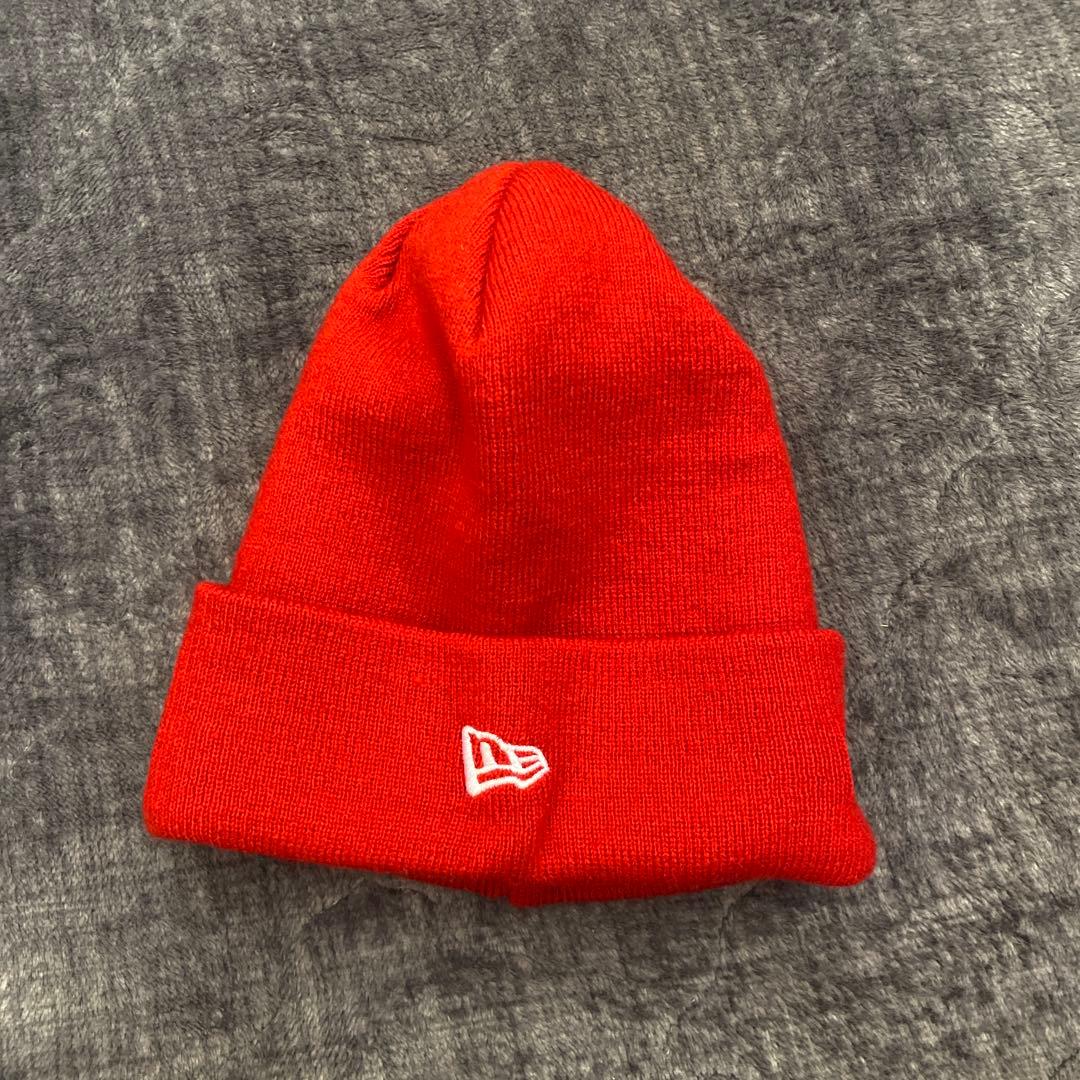 赤 ニット帽 $マーク Supreme